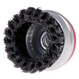 SZCZOTKA DRUCIANA 75 mm CZOŁOWA DRUT SPLATANY M14