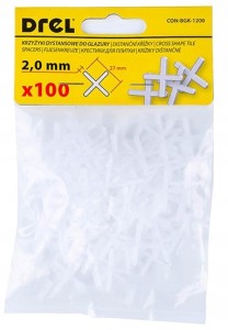 KRZYŻYKI DYSTANSOWE DO PŁYTEK GLAZURY 2.0mm 100szt