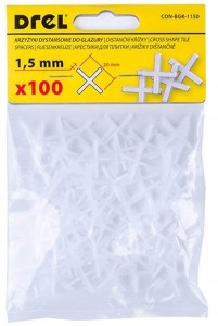 KRZYŻYKI DYSTANSOWE DO PŁYTEK GLAZURY 1.5mm 100szt