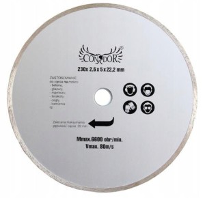 TARCZA DIAMENTOWA 230x22,2 GLAZURY, CEGŁY, MARMURU