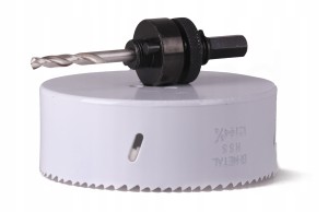 KORONKA 114mm BIMETAL otwornica wycinak + WIERTŁO