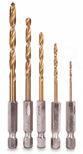 WIERTŁA WKRĘTARKI TYTANOWE METALU DREWNA HSS 5szt