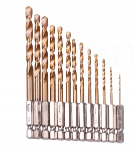 WIERTŁA WKRĘTARKI TYTANOWE METALU DREWNA HSS 13szt