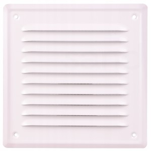 KRATKA WENTYLACYJNA METALOWA Z SIATKĄ 14x14 BIAŁA