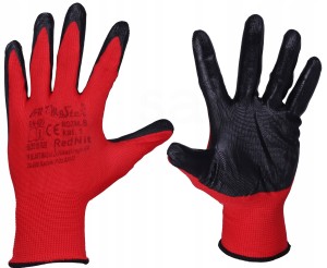 RĘKAWICE RĘKAWICZKI ROBOCZE BHP CZERWONE ROZ. 10
