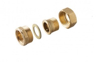 ŚRUBUNEK MOSIĘŻNY 1'' USZCZELKA FIBROWA MOSIĄDZ