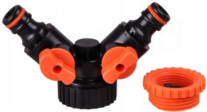TRÓJNIK Z ZAWORAMI ROZDZIELACZ DO WĘŻA WODY 1x3/4
