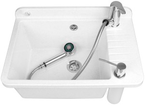 ZLEW GOSPODARCZY KOMORA ZELVO + BATERIA DOZOWNIK