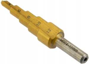 WIERTŁO STOŻKOWE STOPNIOWE CHOINKOWE TYTAN 4-12 mm