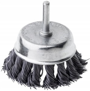 SZCZOTKA CZOŁOWA 75mm DRUT SKRĘCANY NA WIERTARKĘ