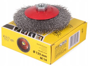 SZCZOTKA DRUCIANA TARCZOWA DRUT STALOWY 125mm M14