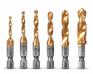 WIERTŁA GWINTUJĄCE M3-M10 zestaw 6 szt GWINTOWNIKI
