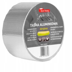 TAŚMA ALUMINIOWA ZBROJONA 72 mm x 45 mb. UV 100°C