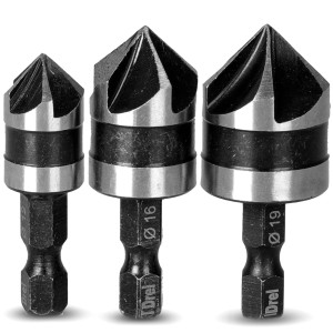 POGŁĘBIACZE FAZOWNIKI WIERTŁA DO DREWNA METALU x3