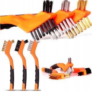 SZCZOTKI DRUCIANE 3 SZT 180mm. NYLON MOSIĄDZ STAL