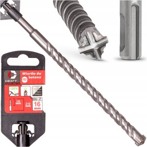 WIERTŁO DO BETONU SDS 16 x210 mm SDS-PLUS OSTRZE KRZYŻOWE WYDAJNE MOCNE