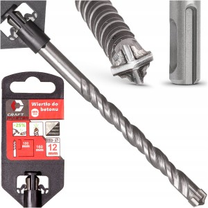 WIERTŁO DO BETONU SDS 12 x160 mm SDS-PLUS OSTRZE KRZYŻOWE WYDAJNE MOCNE