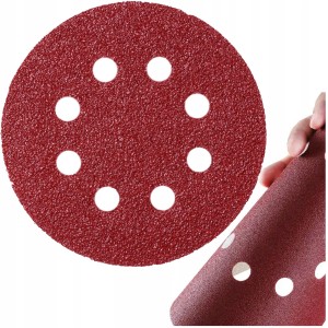 PAPIER ŚCIERNY NA RZEP 125 mm. P400 KRĄŻEK Z OTWORAMI DO SZLIFIERKI ŻYRAFY