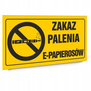 Tabliczka TABLICA ZAKAZ PALENIA E-PAPIEROSÓW 12X22 CM UV PCV