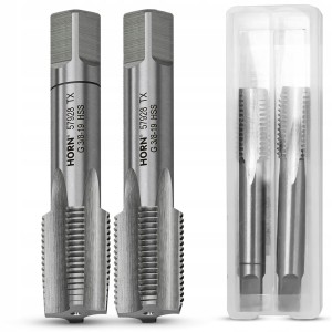 GWINTOWNIKI RUROWE 3/8'' - 19 GWINT CALOWY HSS DIN5157 WALCOWY zestaw 2 szt