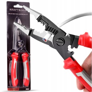 Szczypce UNIWERSALNE ściągania izolacji 210mm ZACISKARKA KOMBINERKI