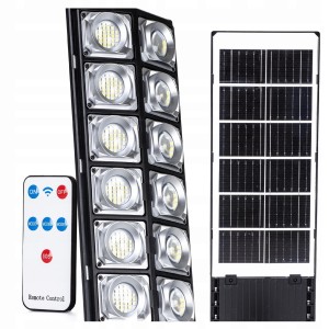 LAMPA SOLARNA LED 1700W OGRODOWA Z CZUJNIKIEM RUCHU ZMIERZCHU ULICZNA PILOT