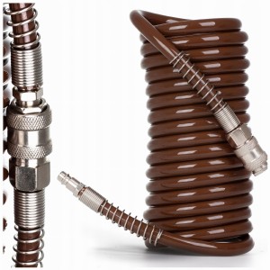 Wąż PNEUMATYCZNY 8x12mm x 5m KOMPRESORA 8 bar SPRĘŻYNOWY SPIRALNY PRZEWÓD