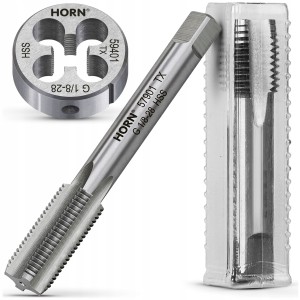 GWINTOWNIK RUROWY 1/8'' - 28 GWINT CALOWY HSS DIN5157 WALCOWY + NARZYNKA