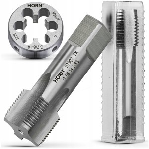 GWINTOWNIK RUROWY 7/8'' - 14 GWINT CALOWY HSS DIN5157 WALCOWY + NARZYNKA