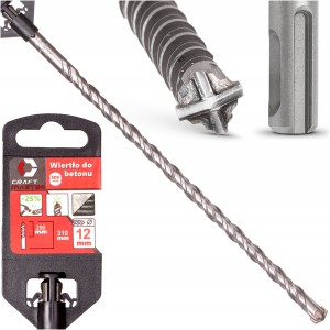 WIERTŁO DO BETONU SDS 12 x310 mm SDS-PLUS OSTRZE KRZYŻOWE WYDAJNE MOCNE