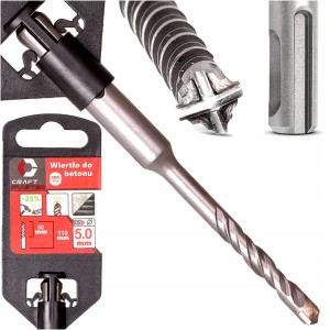 WIERTŁO DO BETONU SDS 5 x110 mm SDS-PLUS OSTRZE KRZYŻOWE WYDAJNE MOCNE