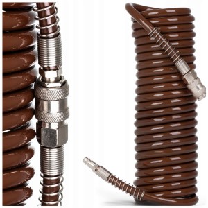 Wąż PNEUMATYCZNY 8x12mm x 15m KOMPRESORA 8 bar SPRĘŻYNOWY SPIRALNY PRZEWÓD