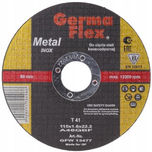 TARCZA cięcia METALU stali INOX 115 x 1.0 x 22.2
