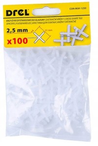 KRZYŻYKI DYSTANSOWE DO PŁYTEK GLAZURY 2.5mm 100szt