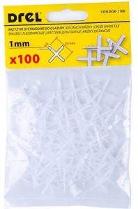 KRZYŻYKI DYSTANSOWE DO PŁYTEK GLAZURY 1mm 100szt