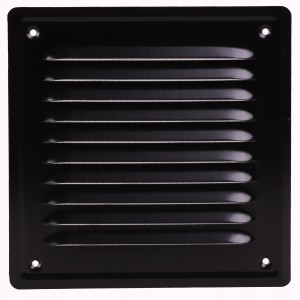 KRATKA WENTYLACYJNA METALOWA Z SIATKĄ 14x14 CZARNA