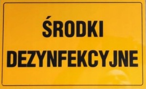 TABLICA TABLICZKA PCV ŚRODKI DEZYNFEKCYJNE 20x33