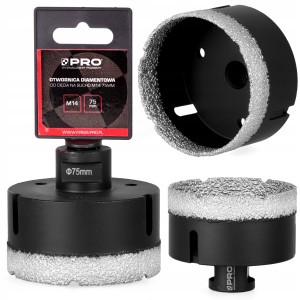 OTWORNICA DIAMENTOWA 75mm WIERTŁO GRESU SZLIFIERKĘ