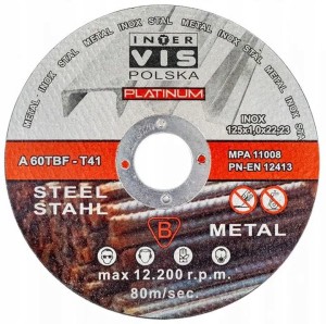 TARCZE TARCZA DO CIĘCIA METALU STALI 125x1 mm