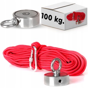 MAGNES NEODYMOWY 100KG OKRĄGŁY Z OTWOREM + ZESTAW