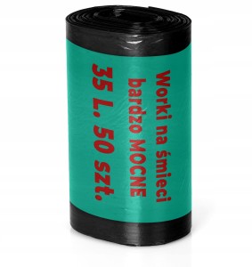 WORKI NA ŚMIECI 35 L. 50 szt czarne MOCNE