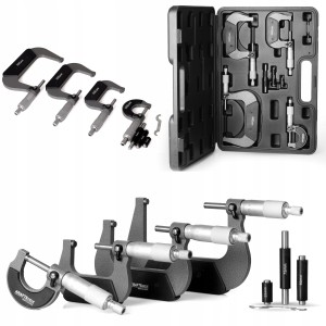 MIKROMETR MIKROMIERZ 0-100 mm x4szt ZEWNĘTRZNY zestaw MIKROMETRÓW W WALIZCE